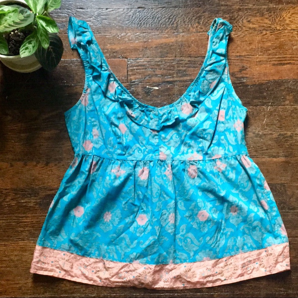 Anthropologie Ruffle Tank